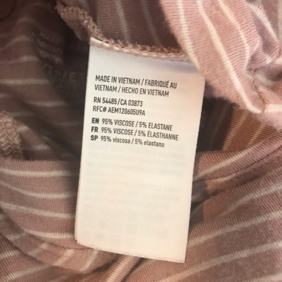 AMERICAN EAGLE Pink Striped Cut Out Back Top Shirt - Picture 7 of 7